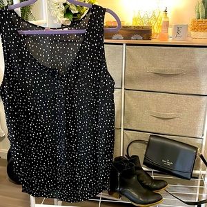 Evri Black/White polka dot blouse